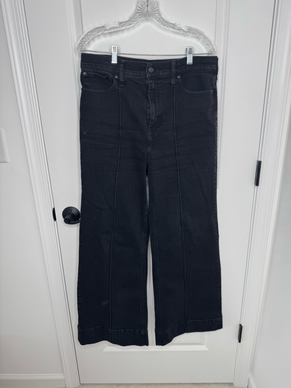 J. Crew Black pintuck Wide-Leg trouser Jeans 31